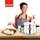 AVIAS stainless steel Idly cooker/ idly maker/ idly pot with Bakelite handles for cooking best idli in kitchen