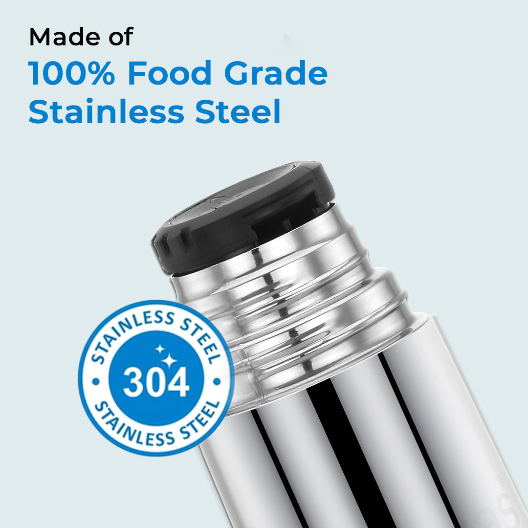 AVIAS Traveller Flask | Stainless steel | Odor free and highly durable | Heat retention\copper coating| leak proof lid