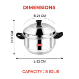 AVIAS Stainless Steel Excello Idly pot/ Cooker/ Maker 8 idlis