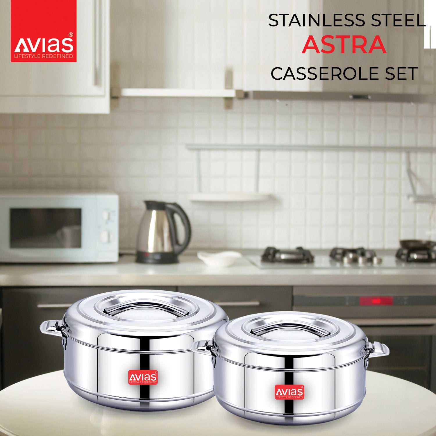 AVIAS Astra Stainless Steel Casserole for storing food