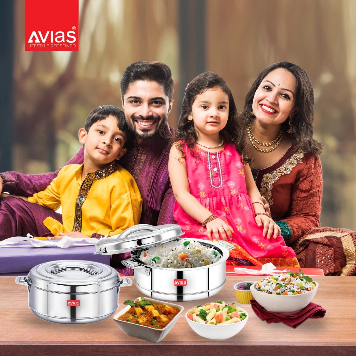AVIAS Astra Stainless Steel Casserole for fresh food storage to serve
