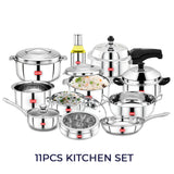Avias Stainless Steel kitchenware/ cookware 11 PCS Kitchen set