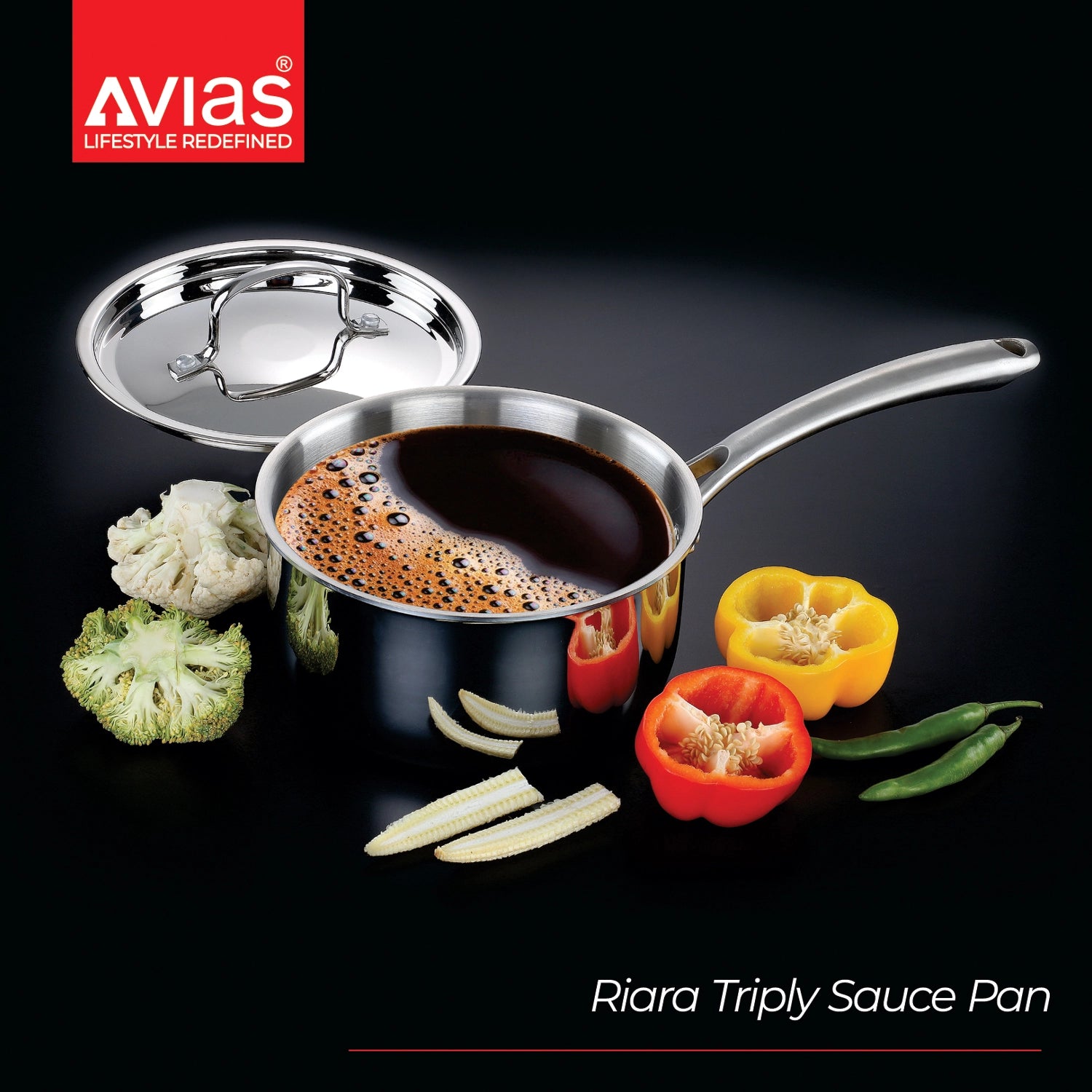 AVIAS Riara premium stainless steel Triply saucepan for coffee/ tea and cooking
