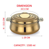 AVIAS Riara Gold Premium Stainless steel casserole dimension 1500 ml
