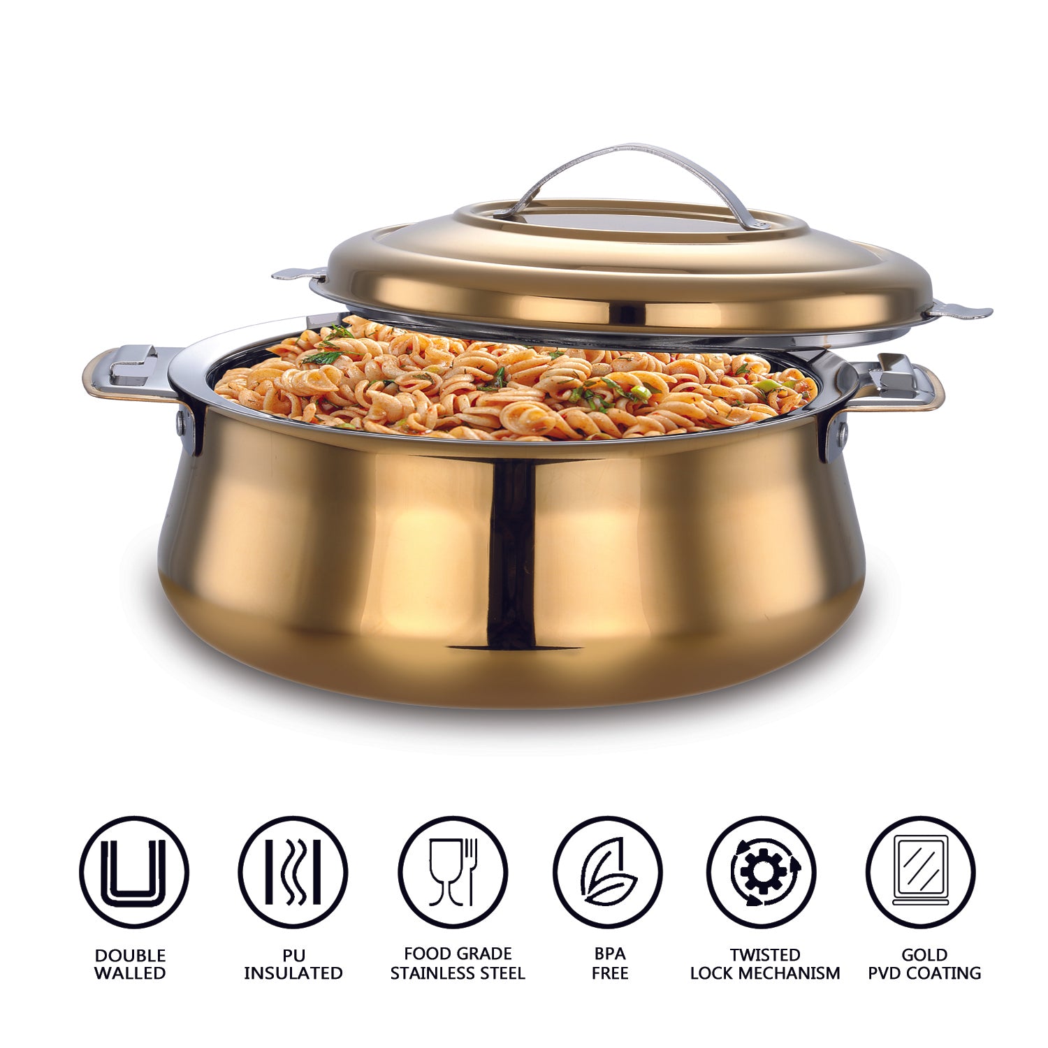 AVIAS Riara Gold Premium Stainless steel casserole features