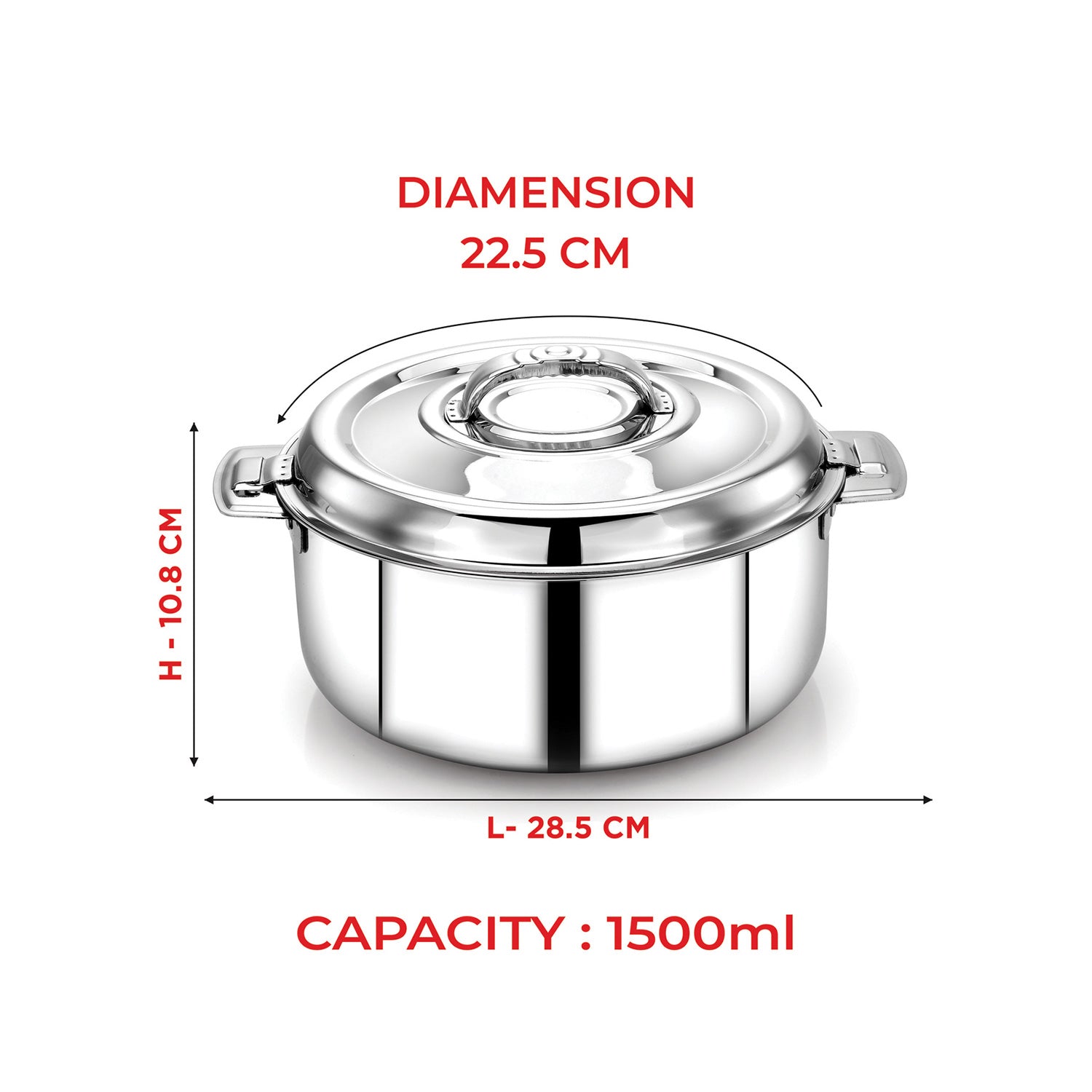 Avistar Casserole 1500 ml dimension