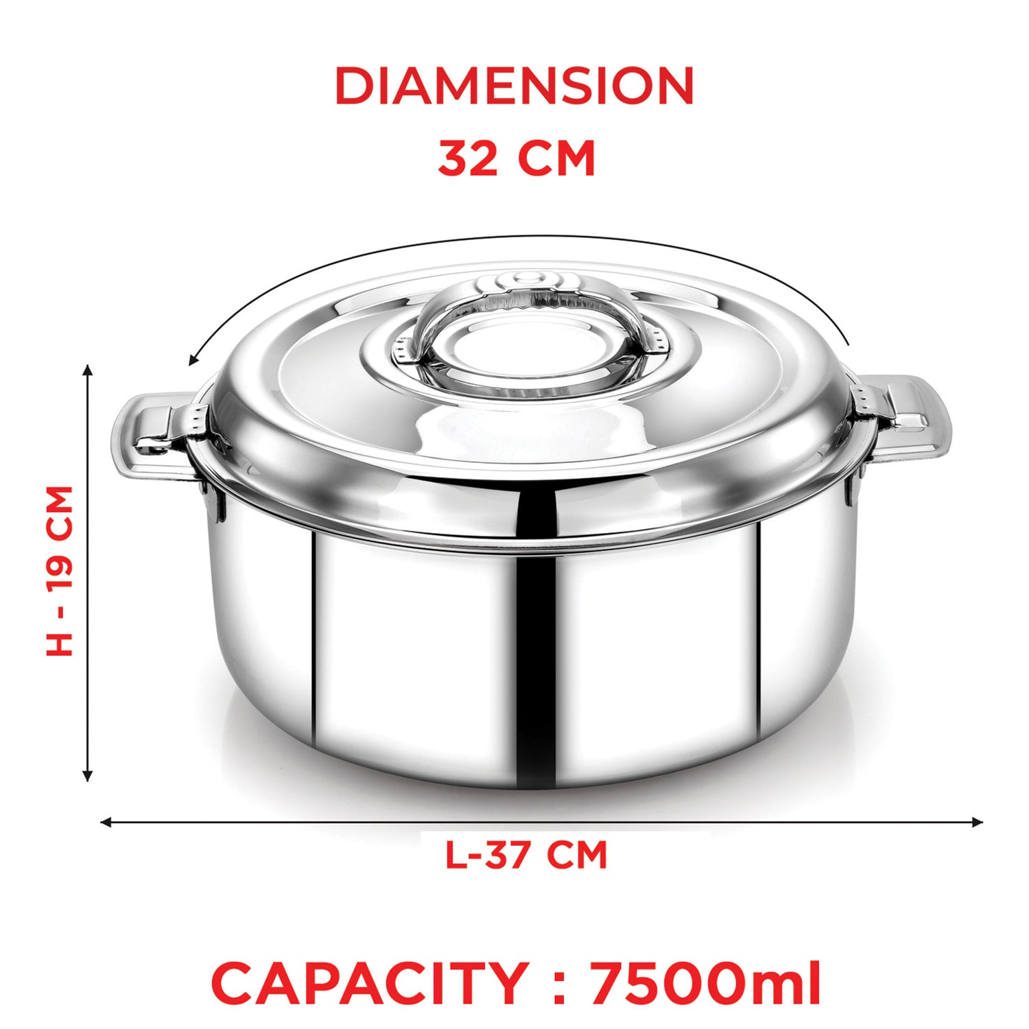 Avistar Casserole 7500 ml dimension