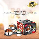 AVIAS Storie Bowls Set Premium quality stainless steel with Air tight lid package