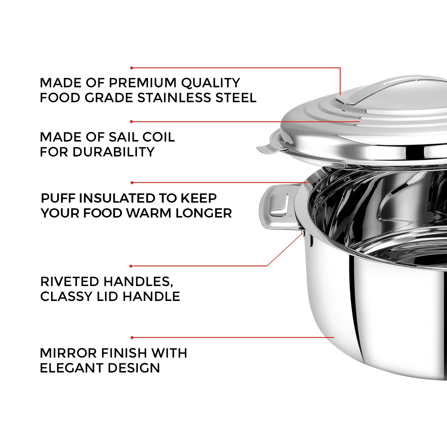 Stainless steel casserole