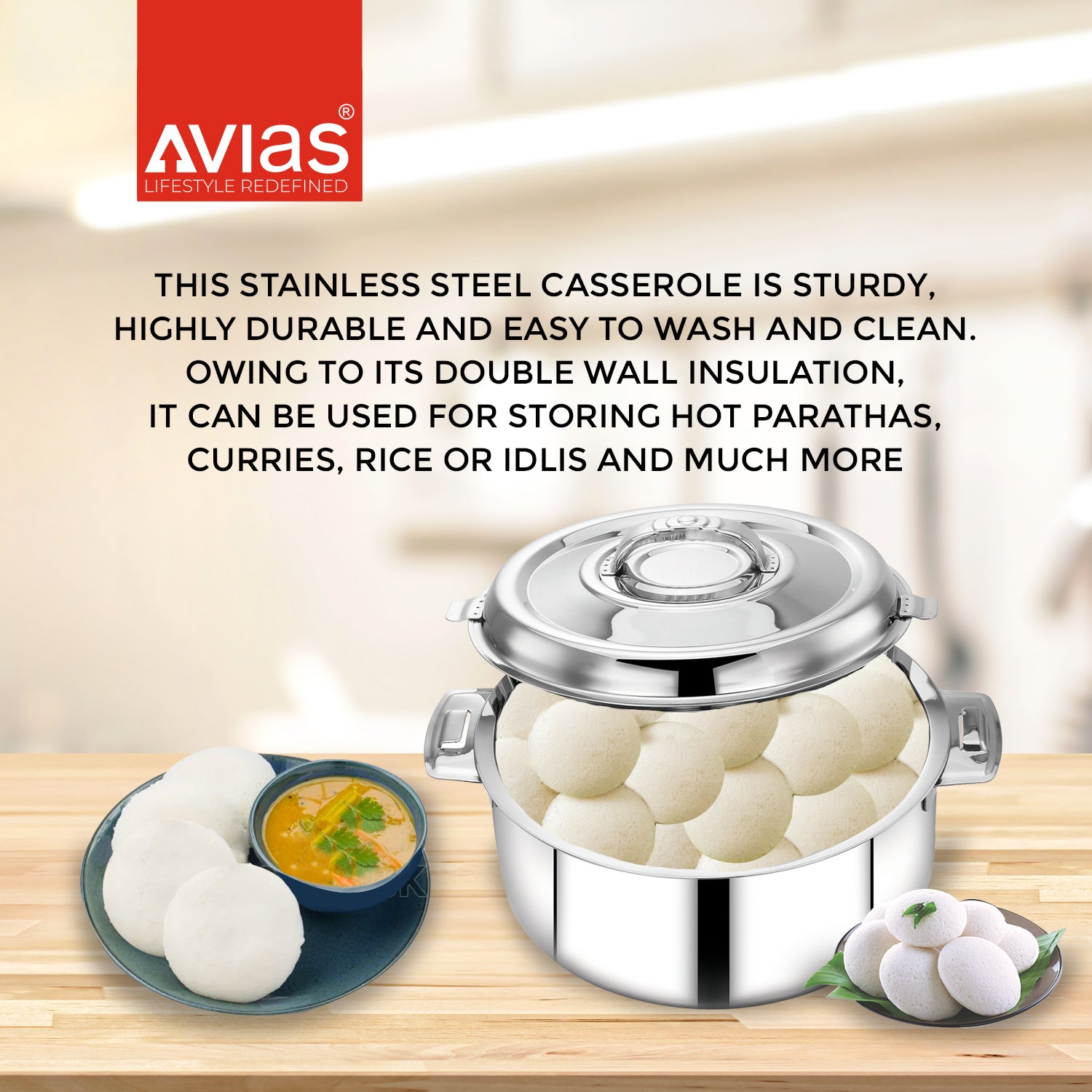 AVIAS Platina Premium Casserole for storing food